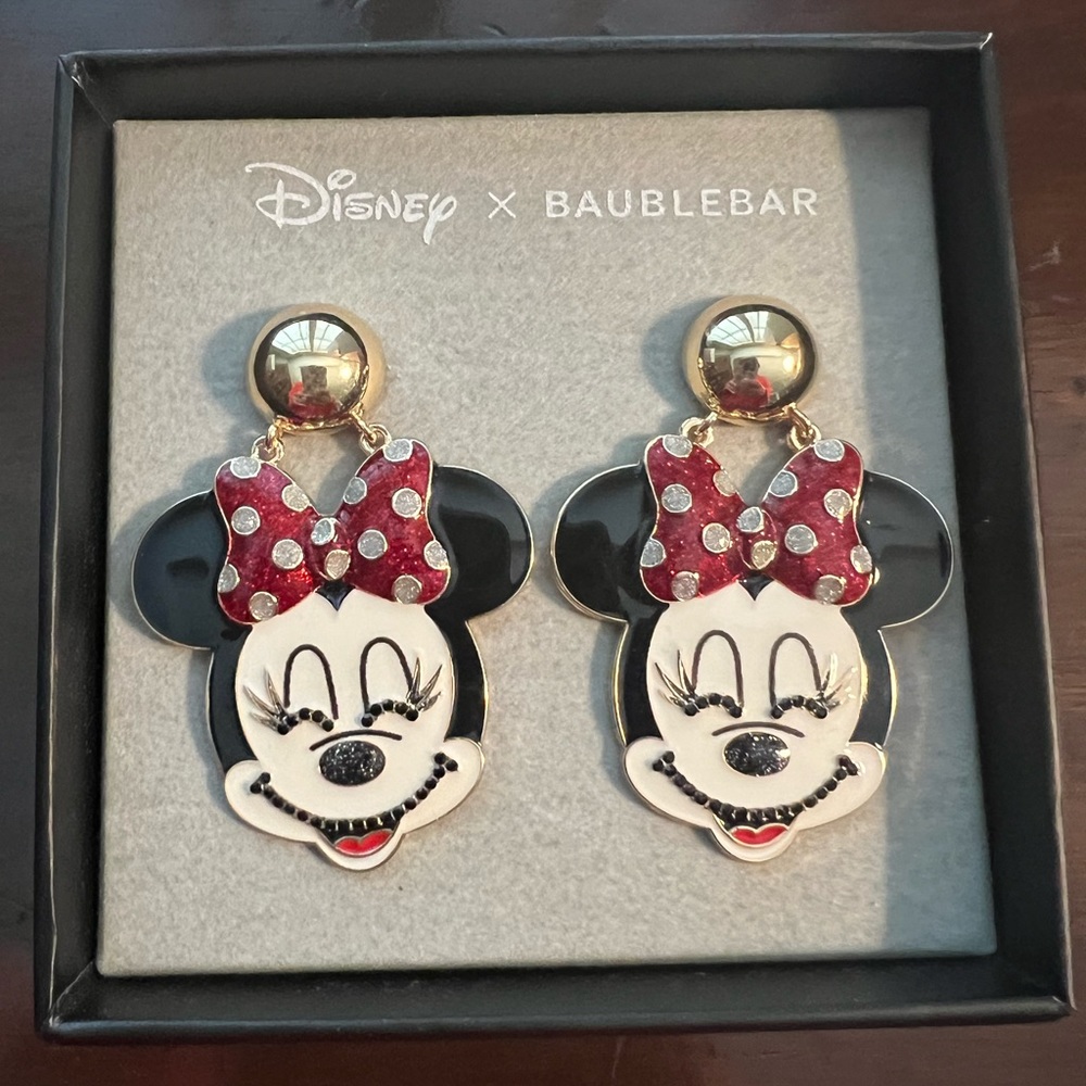 NWT BaubleBar x Disney Minnie Mouse earrings